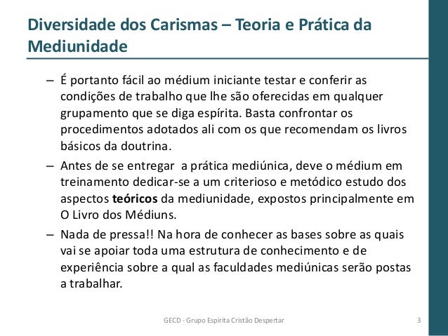 diversidade dos carismas